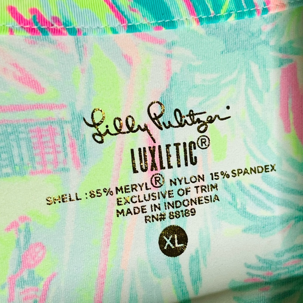 Lilly Pulitzer Luxletic Zip Up Jacket Palm Print XL Golf Tennis Activewear - Picture 4 of 4
